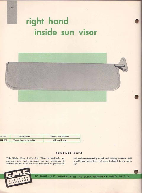 1956 GMC Accesories Brochure Page 1
